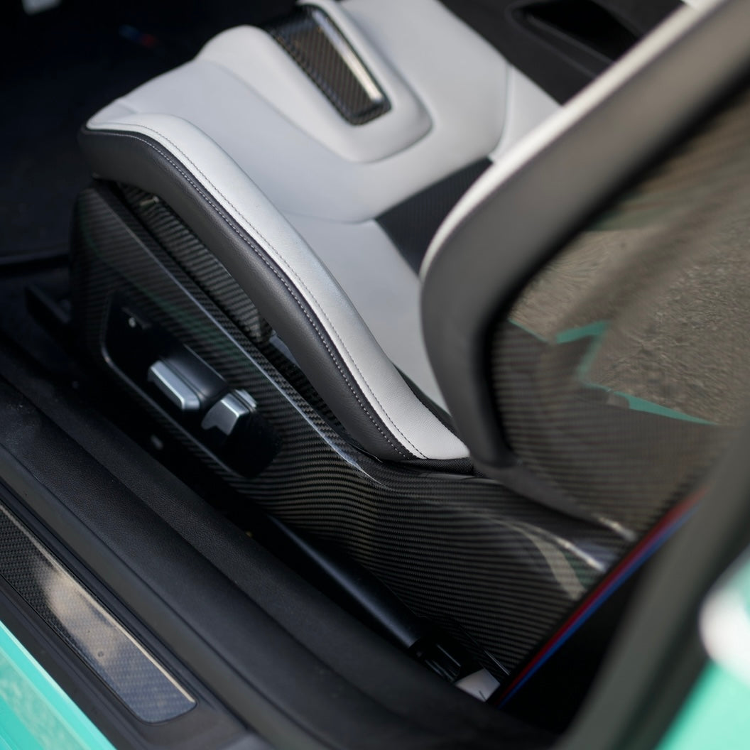Carbon Fiber Seat Side Cover for BMW M G87 M3 G80 G81 M4 G82 G83 - Dry Carbon