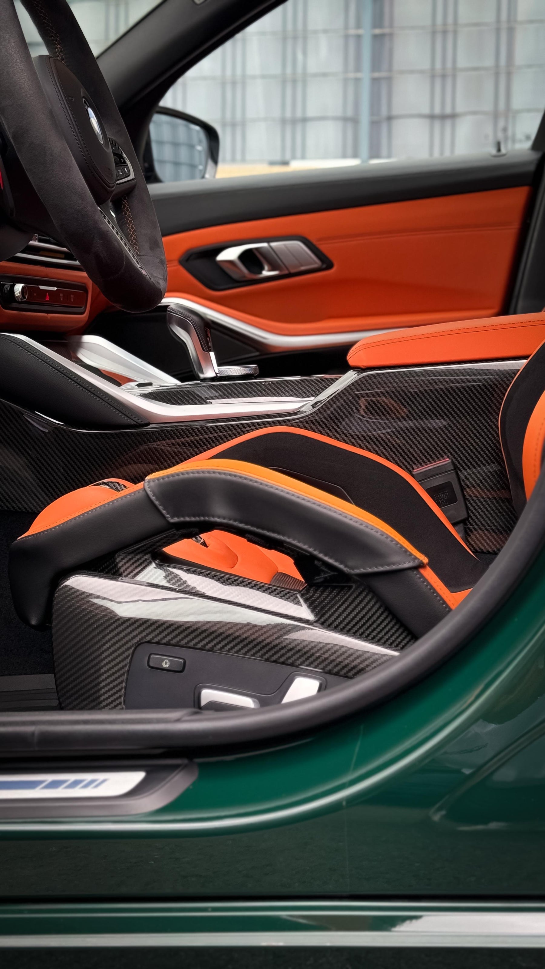 Carbon Fiber Seat Side Cover for BMW M G87 M3 G80 G81 M4 G82 G83 - Dry Carbon