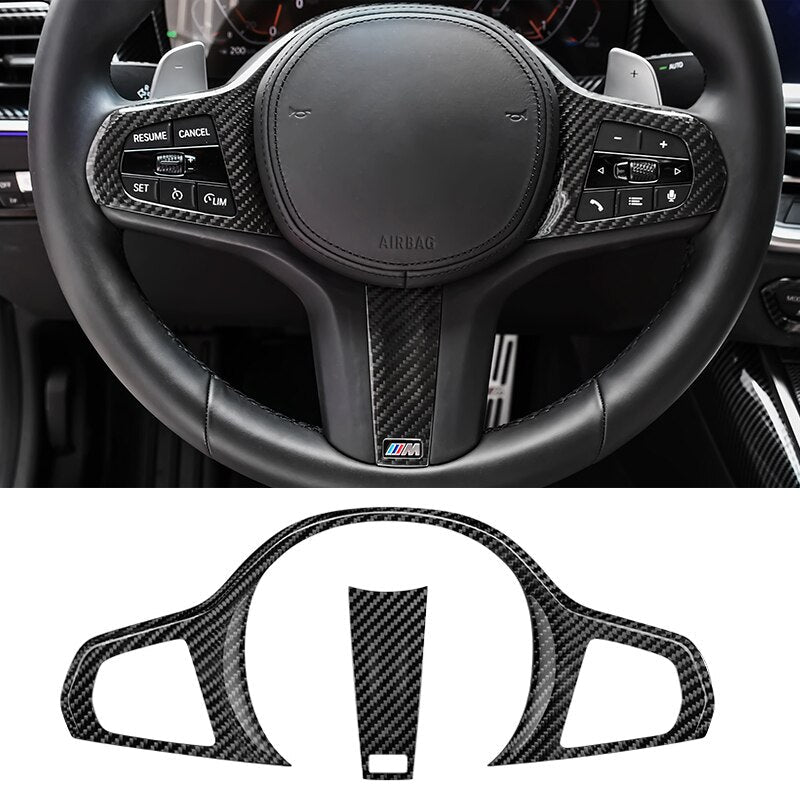 Carbon Fiber Steering Wheel Cover - BMW G Series - LIGHTLANE