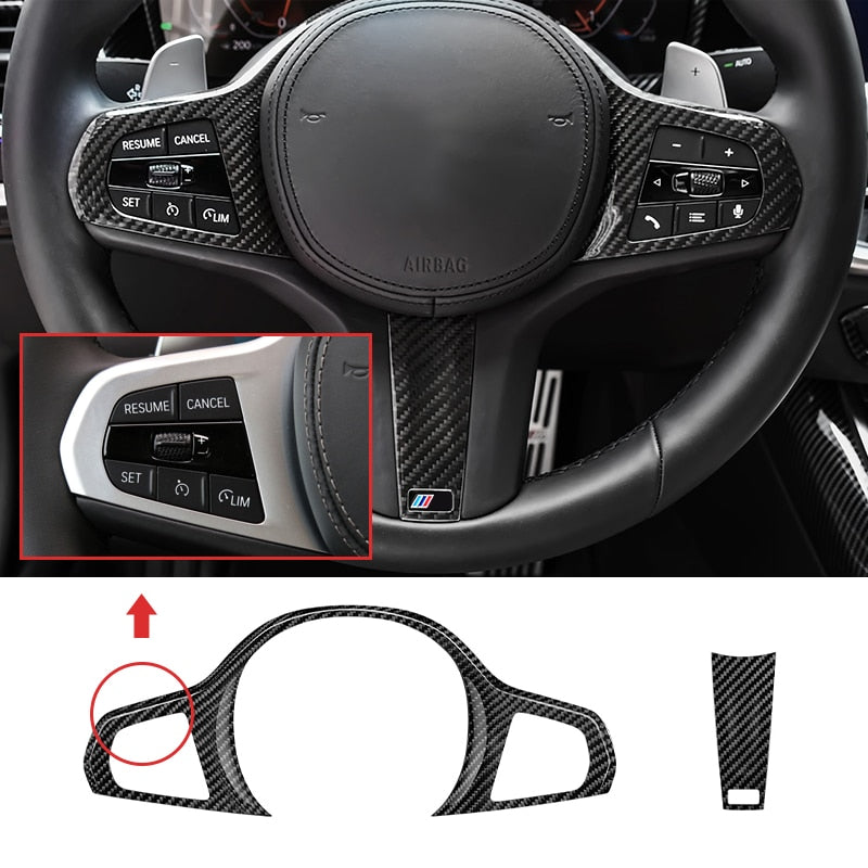 Carbon Fiber Steering Wheel Cover - BMW G Series - LIGHTLANE