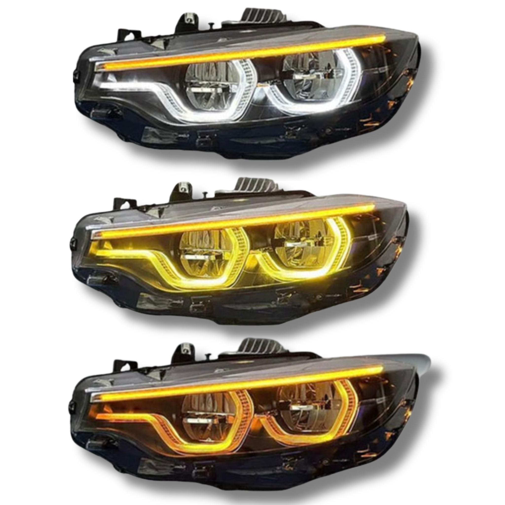 IKON LCI2 Style Scheinwerfer V2 (DRL-Farbwechsel WEIß, GELB, Amber inkl. Codierung) – F80/F82/F32