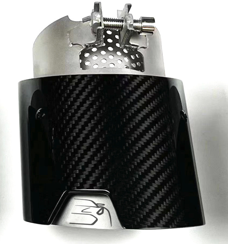 Carbon Fiber & Steal Exhaust Tips passend für BMW M2 G87 M3 G80 M4 G82 G83