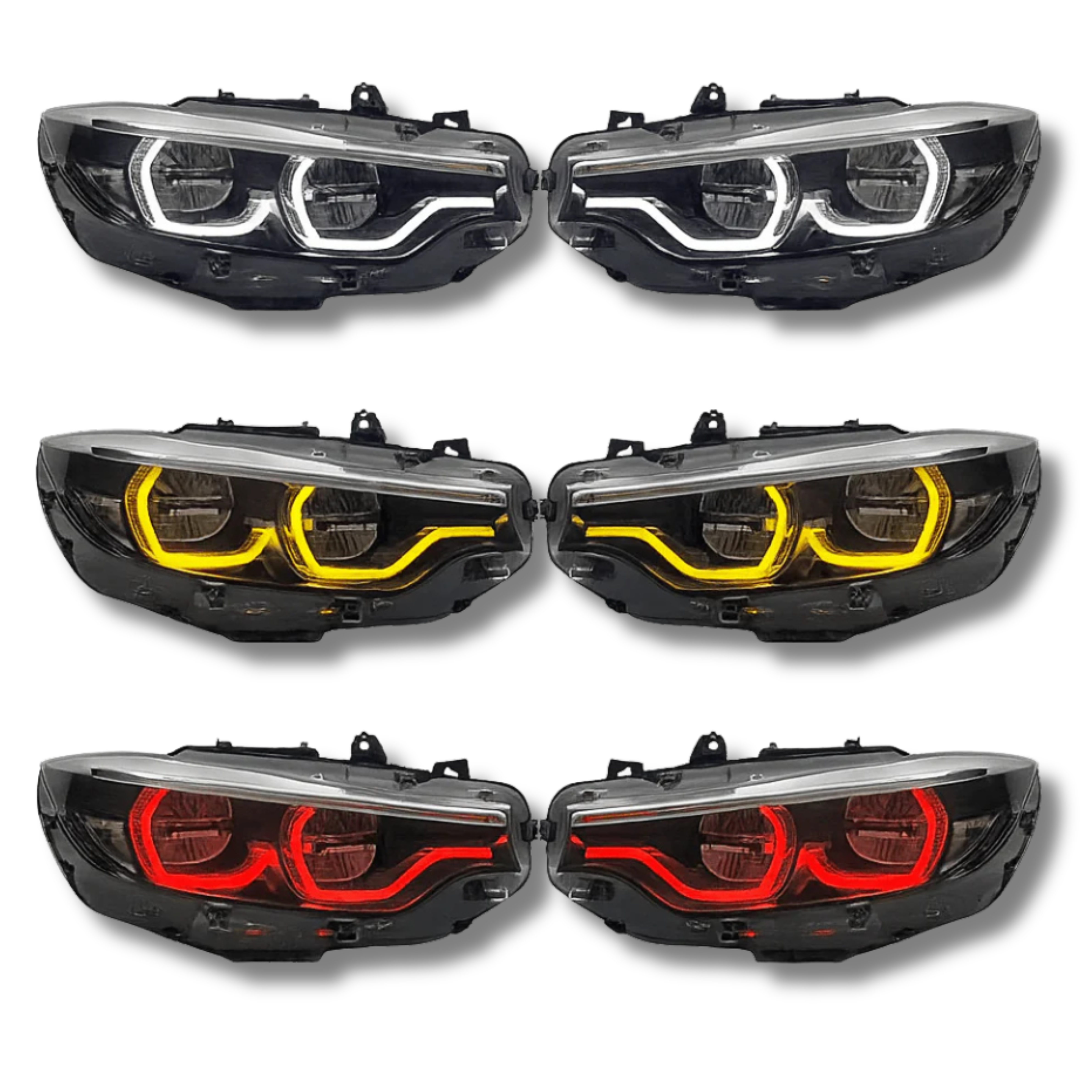 IKON LCI2 Style Scheinwerfer V1 (DRL-Farbwechsel WEIß, GELB, ROT inkl. Codierung) – F80/F82/F32