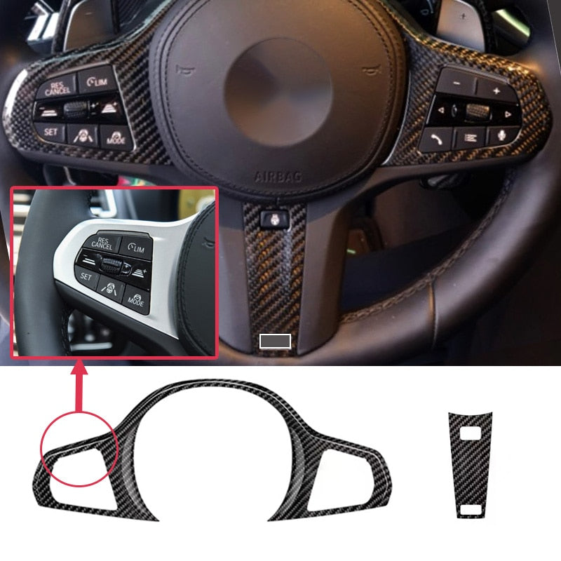 Carbon Fiber Steering Wheel Cover - BMW G Series - LIGHTLANE