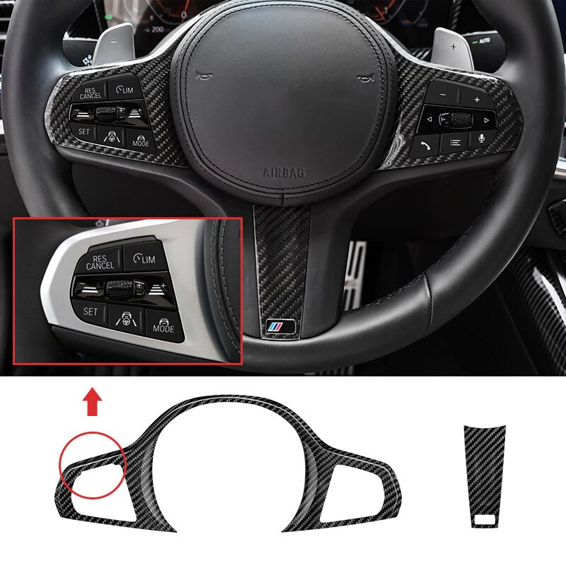 Carbon Fiber Steering Wheel Cover - BMW G Series - LIGHTLANE